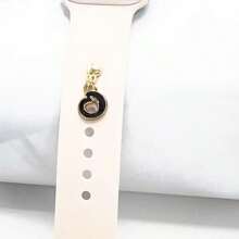 1pc Diamond Encrusted 26 English Letter Charm, Suitable For Silicone Watch Band Decoration