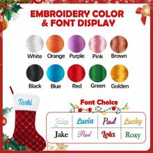 1 szt. Spersonalizowana świąteczna skarpeta, 18-calowa duża, haftowana w kratkę, skarpeta świąteczna dla dzieci, świąteczna skarpeta rodzinna do dekoracji kominka, wielofunkcyjna, ozdobna, wielokrotnego użytku, wykwintna, stylowa, wysokiej jakości, kolorowa, nowoczesna, niestandardowa, spersonalizowana, wyjątkowa, idealny prezent dla niego, idealny prezent dla niej, chłopaka, taty, dziewczyny, mamy, rodziny, przyjaciół, herbaciarni, domu, ogrodu, biura, na rocznice, Walentynki, Dzień Matki, urodziny, Dzień Ojca, ukończenie szkoły, ślub, parapetówkę