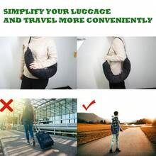 One Refillable Travel Pillow For Extra Luggage, Refillable And Adjustable Neck Size, Can Store Clothes, No Extra Baggage Fee, An Essential, Soft Velvet Pillowcase, No Filling. (Neck Pillow, Travel Pillow) - 黑色 - 查看 3