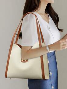 时尚大容量单肩包 PU 皮革配毛绒吊坠斜挎包复古手提包女士女孩时尚设计师手提包女士皮革斜挎包单肩手提包别致女士晚装钱包