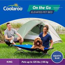 Coolaroo On-The-Go Elevated Dog Bed - Foldable Pop-Up Travel Dog Bed With Breathable, Moisture-Resistant Fabric, Carry Bag Included, Lightweight & Portable, Emerald Green, Standard - 藍色 - 查看 2