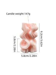 1pc Handmade Spiral Pillar Candle, Decorative Candle, Scented Candle, Suitable For Home Decor, Fireplace, Living Room, Center Piece, Office, Holiday Gift - Multicolor - View 6