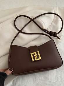 Nuevo monedero/billetera de moda informal con herrajes de metal, unicolor de piel de PU de caliente