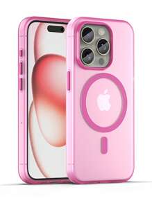 Funda magnética para teléfonos de 13 y 14 pulgadas [compatible con Magsafe], translúcida y esmerilada, de corte ajustado, resistente a golpes, para mujer y hombre, para teléfonos de 13 y 14 pulgadas (6,1 pulgadas), color rosa