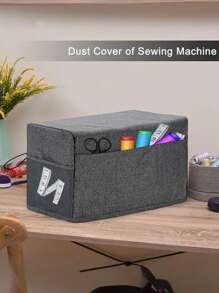 Funda universal para máquina de coser con bolsillo de almacenamiento y asas laterales, cubierta protectora contra el polvo para la mayoría de las máquinas de coser estándar