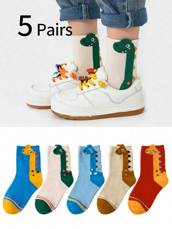 5 Paar Kinder Knöchelsocken für Frühling & Herbst, Jungen & Mädchen Socken mit Cartoon Tiermuster, geeignet für legere Schuhe