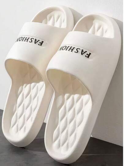 Summer New Letter Fashion Versatile Women Black Slide Sandals, EVA Material Thick Sole, Water-Resistant, Odor-Resistant, Quick-Drying, Indoor & Outdoor Slippers, Couples Style