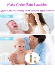 1个儿童木制雨声器，雨棒 - 可发出声音安抚宝宝，助眠玩具 - 彩色 - 查看 12