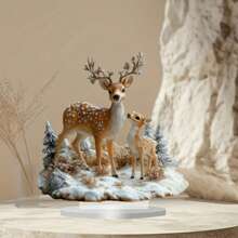 1pc MAHUNIYA Bohemian Acrylic Reindeer Figurine, Christmas Themed Desktop Decor, Multipurpose Animal Decoration For Home, Office, Bookshop - Perfect Christmas Gift