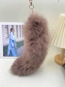 1pc Animal Party Plush Tail Keychain, Cosplay Tail For All Seasons School Cartoon Car Accessories Cute Goth Y2k - Multicolor - View 24