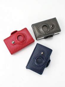 1pc Men's Anti Lost AirTag Wallet Carbon Fiber Card Holder Compatible With Apple AirTag, Gift/Father's Day Air Tag Case Card Holder Wallet, Business Card Holder, Credit Card Holder, Men's Mini Wallet, Card Wallet, RFID Wallet.