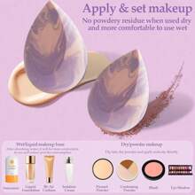 2pcs/Pack Makeup Sponge, Foundation Blender Beauty Sponge, Latex-Free Dry & Wet Powder, Cream, Liquid Foundation Applicator Tool, Suitable For All Skin Types,Makeup,Cheap,Room Decor,Vanity,Travel,Bedroom,Makeup Accessories,Puff,Makeup Blender,Powder Puff,Makeup Sponge