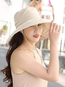 1 peça novo chapéu de balde de aba larga dobrável unissex, boné de proteção solar para caminhadas ao ar livre, acampamento e viagem, primavera/verão