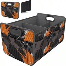 Homeve Car Trunk Organizer, Car Storage, Reinforced Handles, Collapsible Multi-Compartment Car Organizers, Foldable And Waterproof, 600D Oxford Polyester, Suitable Any Car, SUV,-Van, Black2025 - Black Orange - 查看 1