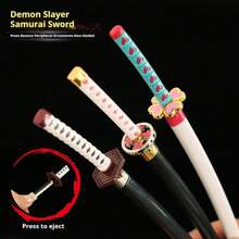 1pc Merchandise - Sword Model - Home Decor - Full Metal Model - Alloy Material - Kanroji Mitsuri Sword Model - New Launch Spring-Loaded Sword - Perfect Gift - Birthday Gift - Ideal Present - Surprise Gift - Holiday Gift - Seasonal Gift - Halloween Gift - Christmas Gift - Gift - Toy