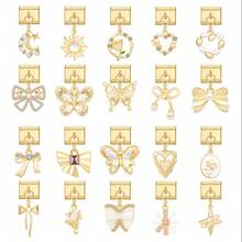 1pc Butterfly, Heart, Moon & Star Shaped Unassembled DIY Bracelet, Necklace, Ring, Anklet Components, Gold-Tone Pendant, Fashionable & Delicate Charm Bracelet Module