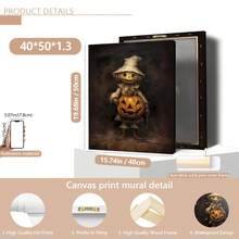 1pc Scarecrow With Pumpkin Wall Art Print Vintage Halloween Painting Spooky Decor Rustic Decor Dark Rustic Gothic Print Dark Victorian College Art For Home, Bedroom, Kitchen, Living Room, Bathroom, Hotel, Coffee Shop, Office Decoration, Halloween Wall Art, Modern, Vintage Home Decor Halloween Decor Fall Decor Room Decor