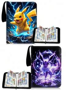 pokemon Álbum de recortes para tarjetas Pokémon, carpeta con 4 bolsillos, 50 páginas doble cara para 400 tarjetas de colección, portador de tarjetas