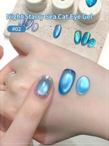 annies 5克夏夜星海猫眼甲油胶 - 可卸UV/LED蓝紫绿玻璃珠猫眼甲油胶美甲沙龙DIY 1片/3片装