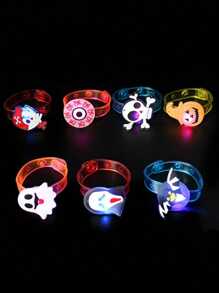 24pcs-LED All Saints' Day Light Up Bracelets, Light-Up Watch Strap Flashing Wristband Ornament Bracelet, Gift Bag Stuffing Birthday ,Graduation,Wedding,Party,Birthday,Party Decorations,Glow In The Dark,Party Bag Fillers Toys,Holiday Accessories,Party Favours,Outdoor Games,Glowing Party Supplies,Halloween Decorations(Random Style)