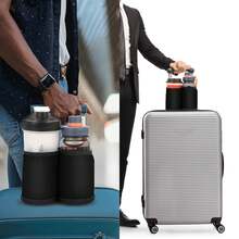 Luggage Handle Storage Bag Drink Bag Cup Holder For Suitcase Water Bottle Protection Sleeve Minimalist Water Cup Storage Bag Gifts For Friend Fits Roll On Suitcase Handles Attachment Holder Suitable For All Suitcase Handles Water Bottle Bag For Outdoor Travel Accessories Travel Essentials Summer Vacation Back To School - Multicolor - View 3