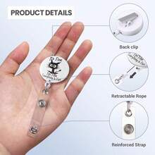 Nurse Badge Reel, Funny ID Badge Clip, Cute Badge Holder, This Is Fine Cat Badge Reels Retractable, Office Lanyard Accessories, Nursing Student Gifts - 薄荷藍 - 查看 5