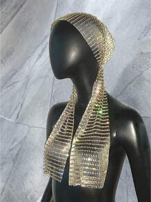 1 peça 65 cm brilhante strass decoração feminina chapéus escolares lenço de cabeça rave boate bonés