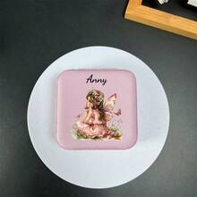 1pc Personalized Beautiful Girl Jewelry Box, Customized Name Jewelry Storage Box For Rings, Earrings, Bracelets, Necklaces, Portable Jewelry Box, Gift For Girl, Friend, Back To School Birthday - Multicolor - View 6