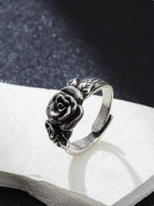 1 Stück Verlobungsring im europäischen und amerikanischen Stil mit Rosenblüte, Geschenk für Paare, Partys, Feste