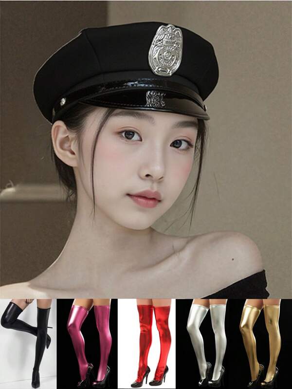 A Unisex Fashionable Outfit Hat, Fun Leather Socks, Dating Holiday Universal Hat, Socks Combination