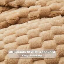 Super Soft King Blanket Pink Premium Silky Flannel Fleece 3D Ribbed Jacquard Lightweight Bed Blanket All Season Use (Pink Ribbed, King(90"X110")) - Brown - View 7