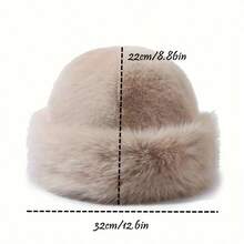 1 件冬季时尚女士人造毛皮便帽 - 柔软、毛绒、保暖，带耳朵保护 - 轻质、有弹性、透气的涤纶面料 - 可机洗，易于护理