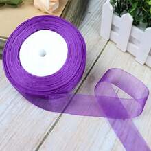 50 Yards/Roll 25mm Width Organza Ribbons For Christmas Wedding Party Decoration Gift Wrapping DIY Ribbons Crafts - Multicolor - View 10