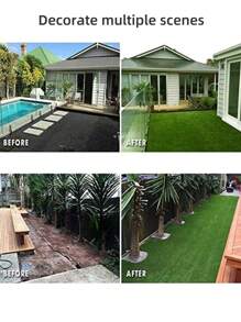 1pc Artificial Lawn, Realistic Indoor And Outdoor Garden Balcony Decoration Landscape Synthetic Fake Grass Pet Carpet