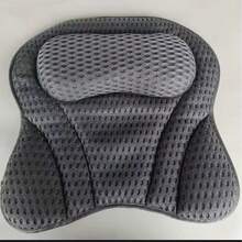 1 件浴枕、浴缸枕、颈部支撑垫、浴缸 SPA 垫、放松头枕浴缸枕、便携式可洗浴缸配件，带 4D 透气网眼厚柔软浴枕 - 灰色 - 查看 5