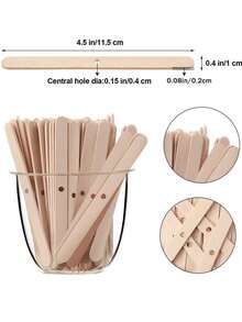 TOEDO 50个木制烛芯固定器，蜡烛模具固定支架，多孔/单孔木制支架，蜡烛制作中心定位杆 - 多色 - 查看 8