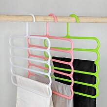 1pc Multi-Functional 5-Tier Non-Slip Clothes Hanger, 5-Layer Pants Rack, Multipurpose S-Shape Clothes Hanger, Bathroom Towel Rack. Slip-Proof & Easy To Organize, Durable. Used For Storing Clothes, Scarves, Ties In Wardrobe, Bedroom, Bathroom, Balcony, Closet. Suitable For Home, Retail Store Display, Clothing Store Wardrobe, Scarf & Pants Rack (Random Color & Style)