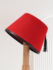 1 chiếc mũ Fez đồ chơi màu trơn của Mỹ dành cho nam, quà tặng độc đáo và thú vị, mũ Thổ Nhĩ Kỳ thích hợp cho lễ hội, tiệc tùng và đội hàng ngày - màu đặc - Xem 5