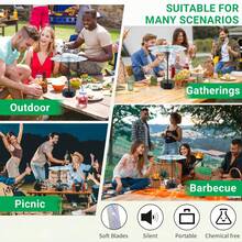 2 包桌面驱蝇风扇，便携式电池供电驱蝇风扇，室内外驱蝇风扇，带全息叶片的桌面驱蝇风扇，适用于野餐、派对、餐厅、厨房和烧烤，两种款式可供选择：可充电和电池供电（黑色） - 黑色 - 查看 3