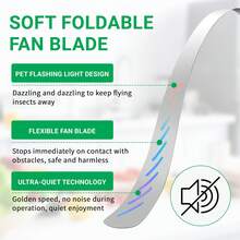 2 包桌面驱蝇风扇，便携式电池供电驱蝇风扇，室内外驱蝇风扇，带全息叶片的桌面驱蝇风扇，适用于野餐、派对、餐厅、厨房和烧烤，两种款式可供选择：可充电和电池供电（黑色） - 黑色 - 查看 9