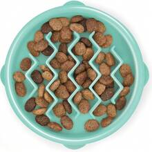 Outward Hound Fun Feeder Slo Bowl, Slow Feeder Dog Bowl, Medium/Mini, Turquoise - Mint - 查看 1