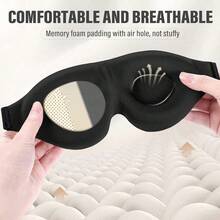 Sleep Mask For Side Sleeper, Complete Light Blocking 3D Sleeping Eye Mask, Soft Breathable Eye Cover For Women Men, Relaxing Zero Pressure Night Blindfold - màu đen - Xem 7