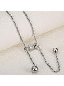 1 pieza Collar ajustable de longitud de acero inoxidable de estilo minimalista y de moda hip hop para hombres, joyería para vacaciones de verano, viajes, playa y fiestas