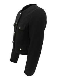 Neuer Damen-Kurzmantel mit Knopfleiste und angedeuteten Taschen für den Herbst, geeignet für Verabredungen, Urlaub, Geburtstage, Partys, Reisen und Freizeit.