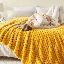 Super Soft King Blanket Pink Premium Silky Flannel Fleece 3D Ribbed Jacquard Lightweight Bed Blanket All Season Use (Pink Ribbed, King(90"X110")) - 芥末黃 - 查看 3