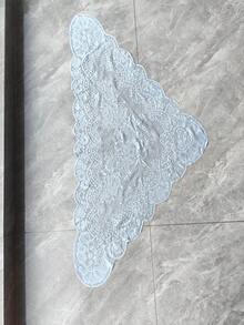 130 cm x 60 cm/1 peça de acabamento em renda azul claro, tecido decorativo para chapéu, abajur de iluminação, toalha de mesa, roupas, bainha de saia