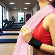 超细纤维露营毛巾，速干毛巾，超强吸水，适用于游泳池、健身房、徒步旅行、背包旅行、健身超紧凑旅行毛巾，柔软轻便的运动毛巾，防汗速干毛巾 - 淺粉色 - 查看 4