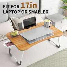 Cute Pink Foldable Desk – Perfect For Bed, Study, Or Office! - 粉色 - 查看 8