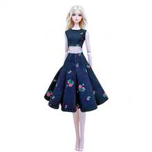 1 套手工制作时尚娃娃衣服，适合 11.5 英寸娃娃时尚紧身裤，1/6 娃娃服装，娃娃配饰，30 厘米娃娃裙（不包括娃娃）