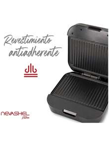 Sandwichera Eléctrica Nevashel Kitchen Ad-22, Parrilla Antiadherente Para 2 Piezas, Diseño Moderno Y Compacto , Fácil De Usar Y Limpiar, Ideal Para Paninis Y Sándwiches, Hogar Y Oficina, Color Negro - Tipo de Enchufe A USA (110-127V) - Ver 6